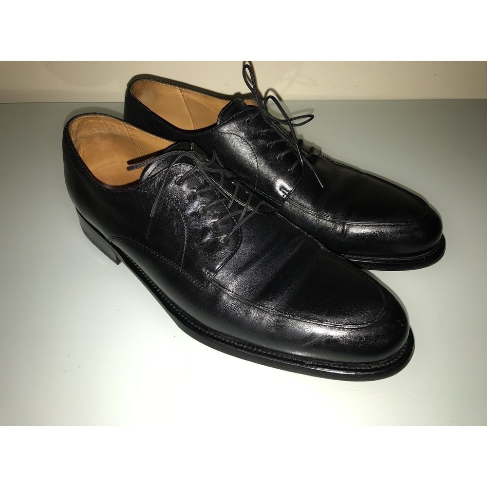 EDUARDO G. Black Leather Mens Oxford Dress Casual Shoes Made in Italy EUC